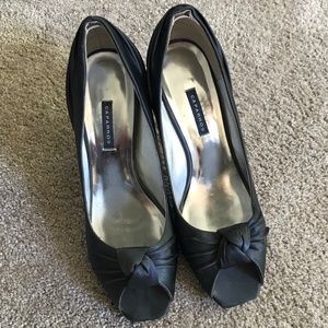 🔴Satin Metallic Knot Front Formal/Prom Heels